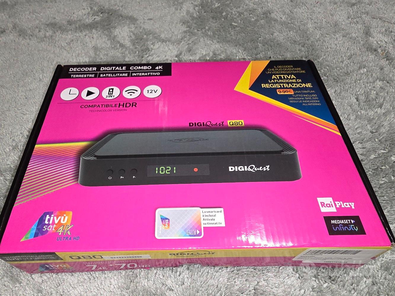 Telecomando Di Ricambio Per Decoder DIGIQUEST Tivùsat COMBO 4K Q80 (RICD1242) E 4K Q90 (0600507) - 2