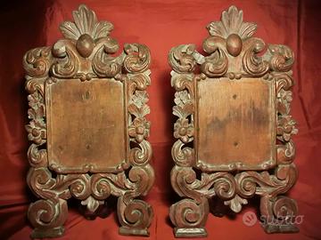 COPPIA DI CARTAGLORIA IN LEGNO MASSELLO1700–UMBRIA