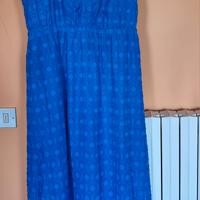 Abito estivo lungo blu, smanicato