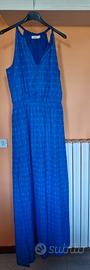 Abito estivo lungo blu, smanicato