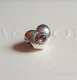 Pandora charm Cuore pietre Rodolite