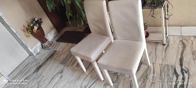 sedie bianche in pelle 2 15 euro uno e di legno 6E