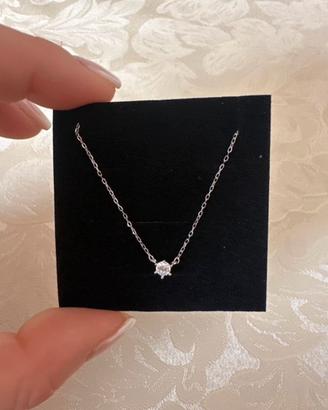 Collana in argento 925 con brillantino