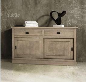 Credenza due ante scorrevoli rovere patinato