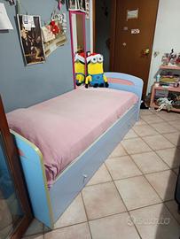Letto singolo cassettone  completo.