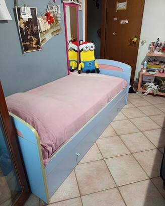 Letto singolo cassettone  completo.
