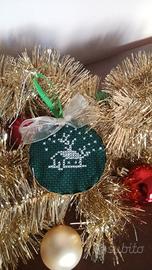 pallina di natale a punto croce 