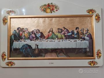 quadro via veneto stampa l'ultima cena dett. oro