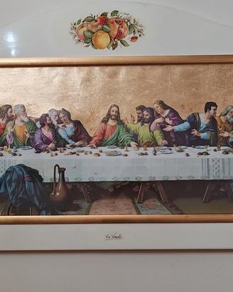quadro via veneto stampa l'ultima cena dett. oro