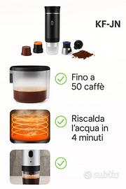 Macchina caffè ESPRESSO portatile elettrica. NUOVA