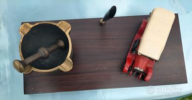 STILOFORO IN LEGNO CON PORTAPENNE  MORTAIO ANNI 50