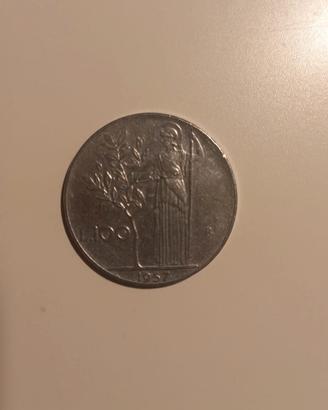 Moneta da 100 Lire "Minerva" del 1957