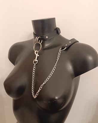 Collare collana guinzaglio umano sexy gothic punk 