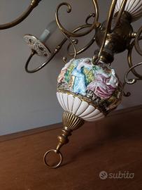 lampadario sospensione vintage ceramica anni 60