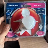Lampadina led e 14 mini sfera  luce calda nuove ,
