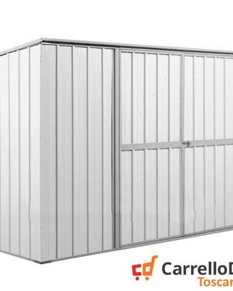 Casetta giardino in Acciaio 345x186cm 6mq bianco
