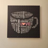 2 quadri decorativi caffè 50×50 cm – come nuovi