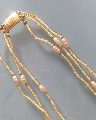 Lunga collana vintage multifilo 