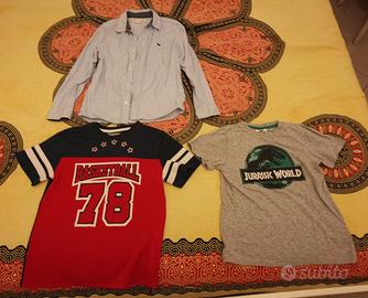 7-8 anni (128) T-sirts e 1 camicia, varie marche