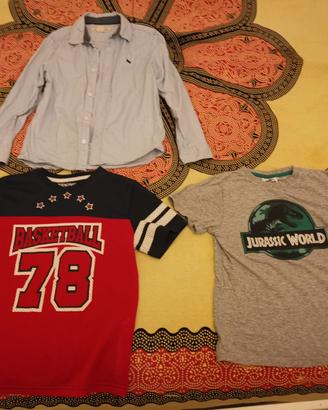 7-8 anni (128) T-sirts e 1 camicia, varie marche