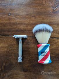 Rasoio Merkur 34c e Omega Hibrush Barberpole