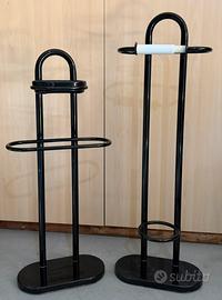 Set accessori bagno in ferro nero - 2 pezzi