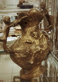 Vaso/brocca fine '800 in ottone fuso stile Liberty