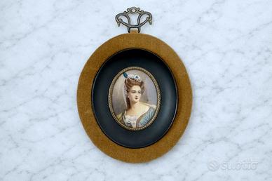 Miniatura - Gouache su porcellana -  19th Century