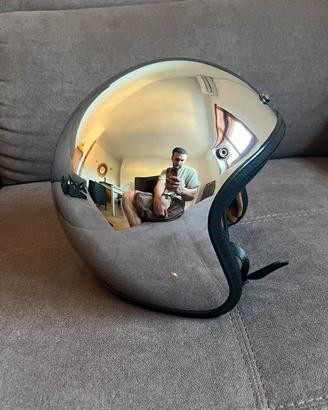Casco moto scooter jet cromato NUOVO xl 61-62 cm