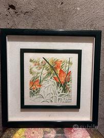 Quadro acquarello incorniciato soggetto botanico