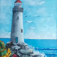 quadro "il faro" 30 x 40 