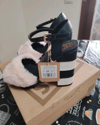 Gioseppo sandali platform rosa e neri n. 38 