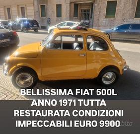 Fiat 500L 1971 targhe originali restaurata