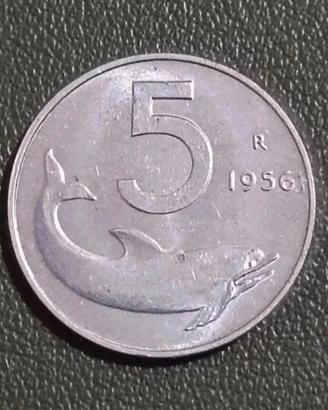 5 lire 1956 - repubblica 