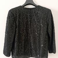 Giacca vintage con paillettes glam Andrea Maré XL