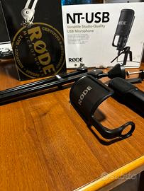 Microfono rode nt-usb + asta microfono rode