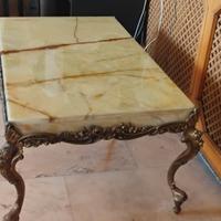 Tavolino da caffè in onice e bronzo