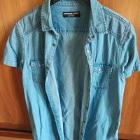 Camicia a maniche corte in jeans, buone condizioni