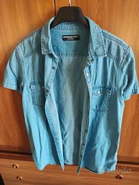 Camicia a maniche corte in jeans, buone condizioni