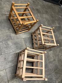 Portabottiglie in legno impilabili 3 pezzi