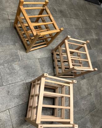 Portabottiglie in legno impilabili 3 pezzi