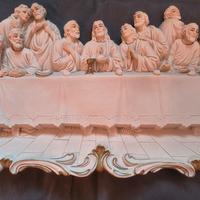 Ultima Cena in gesso dipinta a mano 