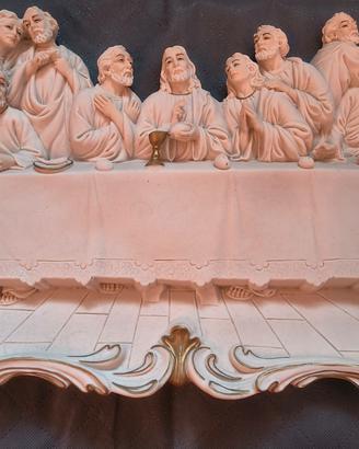 Ultima Cena in gesso dipinta a mano 