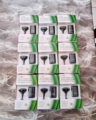 Lotto 9 pz Kit Cavo Batteria Ricaricabile Xbox 360