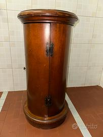 Comodino cilindrico in legno stile francese Impero