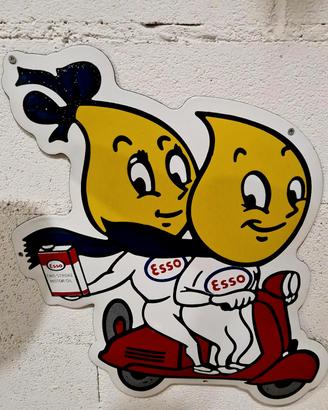 insegna smaltata Esso vespa