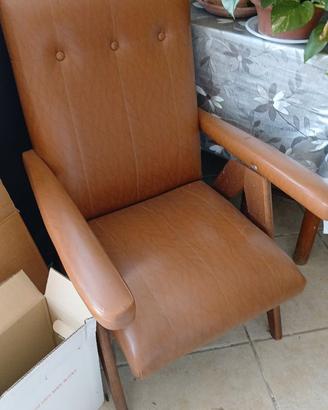 Poltrona pelle anni 40/50