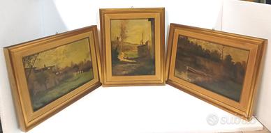 trittico olio tavola attr. ERMANNO CLARA (1889-46)