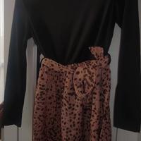 Vestito nero e leopardato taglia s/m