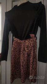 Vestito nero e leopardato taglia s/m